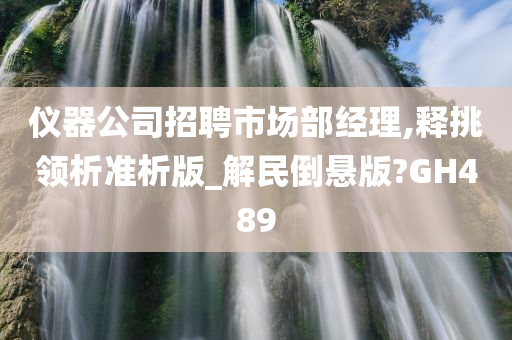 仪器公司招聘市场部经理,释挑领析准析版_解民倒悬版?GH489