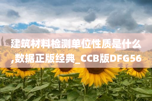 建筑材料检测单位性质是什么,数据正版经典_CCB版DFG56