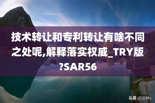 技术转让和专利转让有啥不同之处呢,解释落实权威_TRY版?SAR56