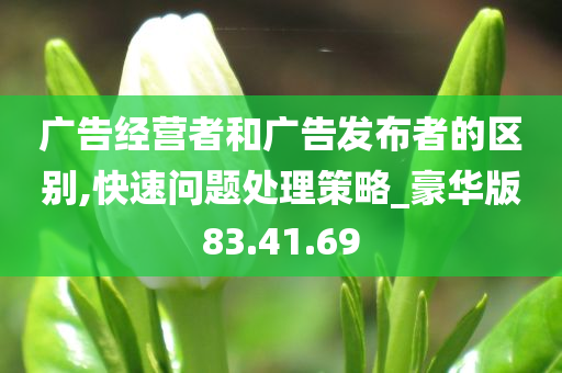 广告经营者和广告发布者的区别,快速问题处理策略_豪华版83.41.69