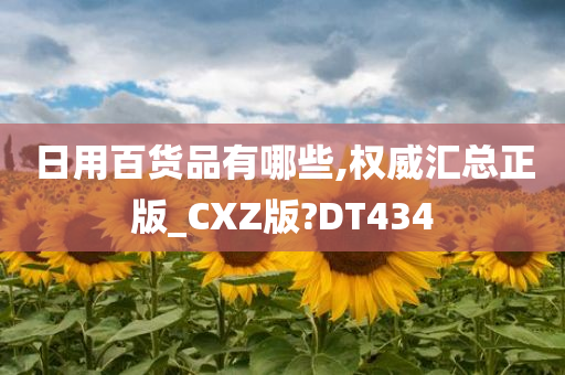 日用百货品有哪些,权威汇总正版_CXZ版?DT434