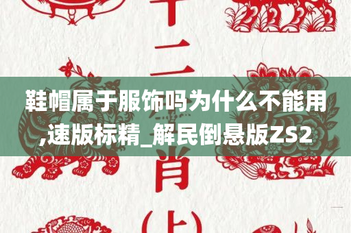 鞋帽属于服饰吗为什么不能用,速版标精_解民倒悬版ZS2