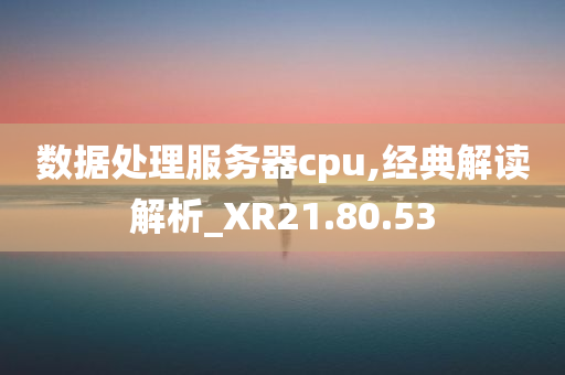 数据处理服务器cpu,经典解读解析_XR21.80.53