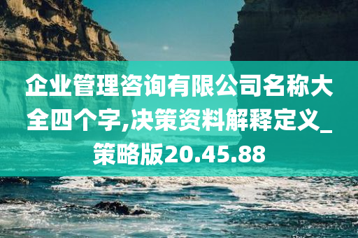 企业管理咨询有限公司名称大全四个字,决策资料解释定义_策略版20.45.88