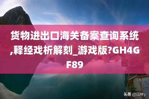 货物进出口海关备案查询系统,释经戏析解刻_游戏版?GH4GF89