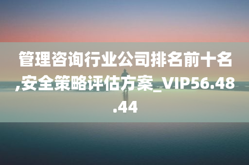 管理咨询行业公司排名前十名,安全策略评估方案_VIP56.48.44