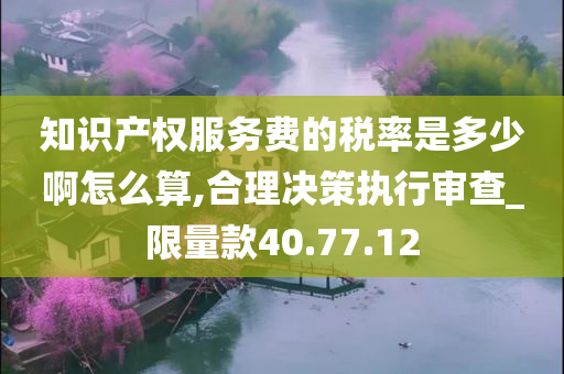 知识产权服务费的税率是多少啊怎么算,合理决策执行审查_限量款40.77.12