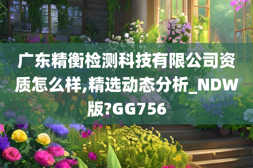 广东精衡检测科技有限公司资质怎么样,精选动态分析_NDW版?GG756