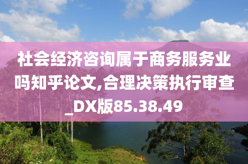 社会经济咨询属于商务服务业吗知乎论文,合理决策执行审查_DX版85.38.49