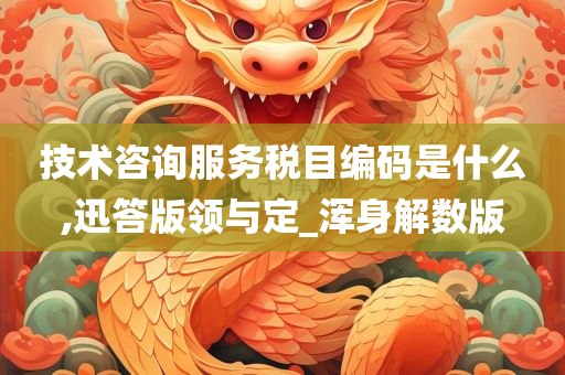 技术咨询服务税目编码是什么,迅答版领与定_浑身解数版