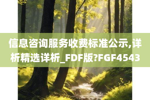 信息咨询服务收费标准公示,详析精选详析_FDF版?FGF4543