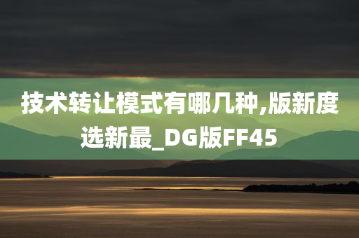 技术转让模式有哪几种,版新度选新最_DG版FF45