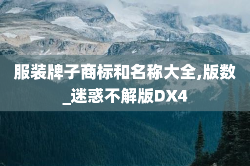 服装牌子商标和名称大全,版数_迷惑不解版DX4