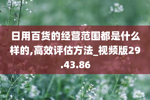 日用百货的经营范围都是什么样的,高效评估方法_视频版29.43.86