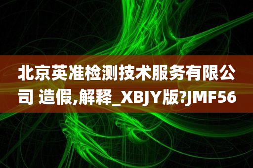 北京英准检测技术服务有限公司 造假,解释_XBJY版?JMF56