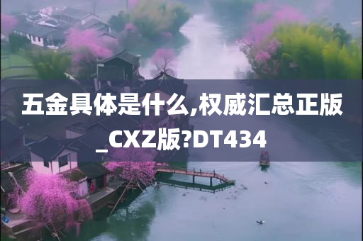 五金具体是什么,权威汇总正版_CXZ版?DT434