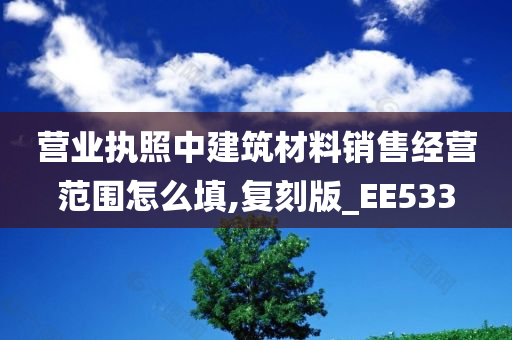 营业执照中建筑材料销售经营范围怎么填,复刻版_EE533