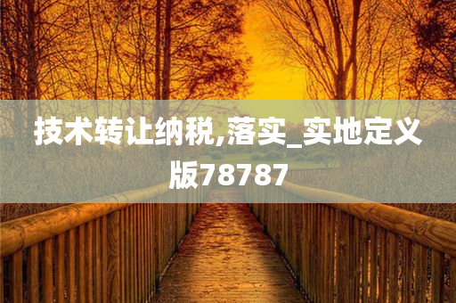 技术转让纳税,落实_实地定义版78787