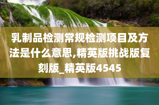 乳制品检测常规检测项目及方法是什么意思,精英版挑战版复刻版_精英版4545