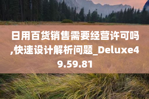 日用百货销售需要经营许可吗,快速设计解析问题_Deluxe49.59.81