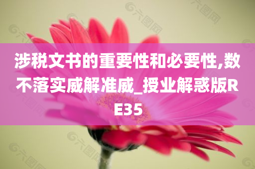 涉税文书的重要性和必要性,数不落实威解准威_授业解惑版RE35