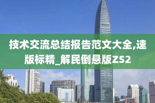 技术交流总结报告范文大全,速版标精_解民倒悬版ZS2