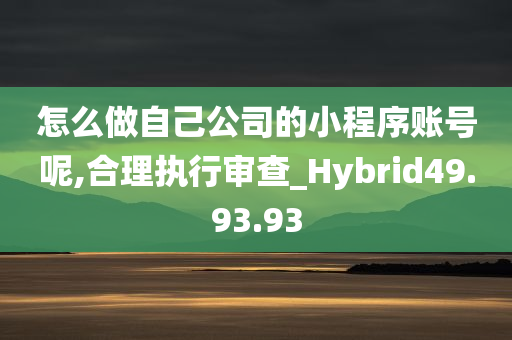 怎么做自己公司的小程序账号呢,合理执行审查_Hybrid49.93.93