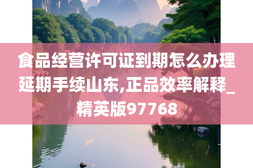 食品经营许可证到期怎么办理延期手续山东,正品效率解释_精英版97768