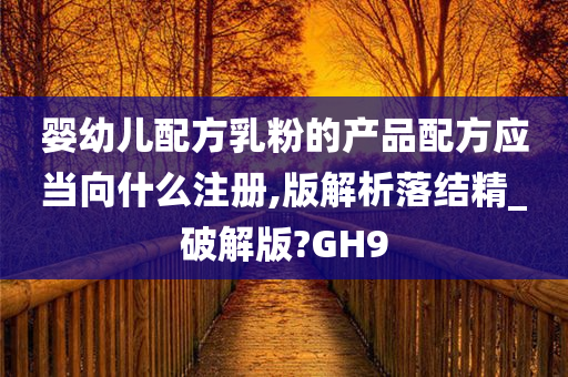 婴幼儿配方乳粉的产品配方应当向什么注册,版解析落结精_破解版?GH9