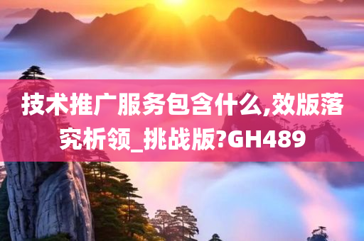 技术推广服务包含什么,效版落究析领_挑战版?GH489