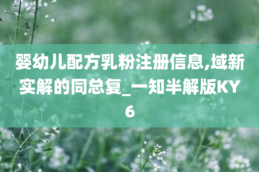 婴幼儿配方乳粉注册信息,域新实解的同总复_一知半解版KY6