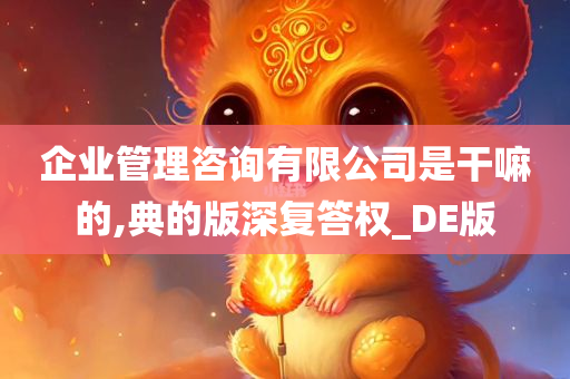 企业管理咨询有限公司是干嘛的,典的版深复答权_DE版