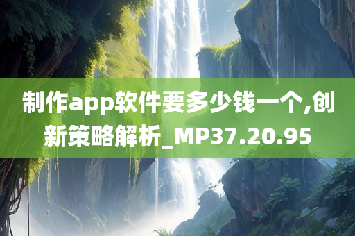 制作app软件要多少钱一个,创新策略解析_MP37.20.95