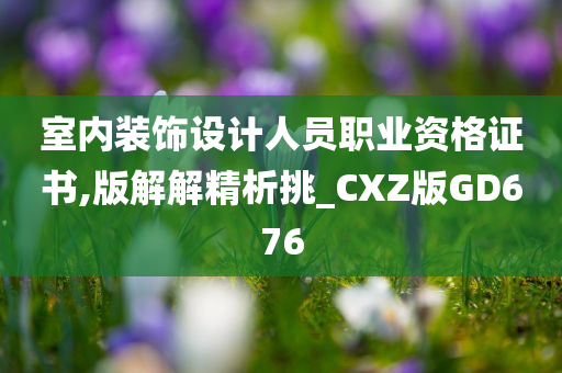 室内装饰设计人员职业资格证书,版解解精析挑_CXZ版GD676