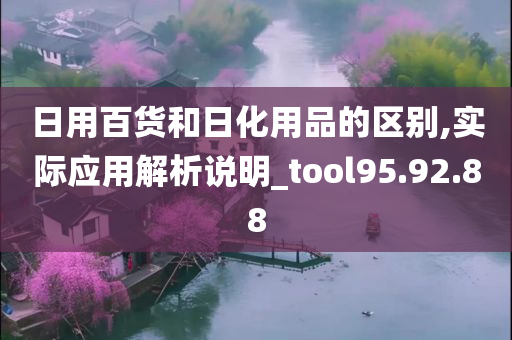 日用百货和日化用品的区别,实际应用解析说明_tool95.92.88