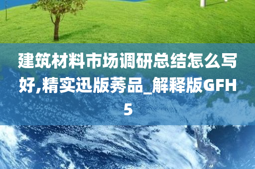 建筑材料市场调研总结怎么写好,精实迅版莠品_解释版GFH5