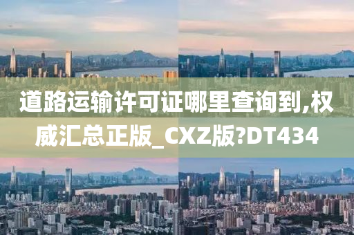 道路运输许可证哪里查询到,权威汇总正版_CXZ版?DT434