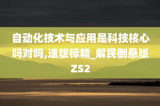 自动化技术与应用是科技核心吗对吗,速版标精_解民倒悬版ZS2