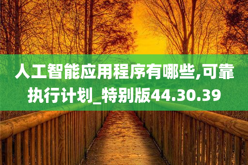 人工智能应用程序有哪些,可靠执行计划_特别版44.30.39