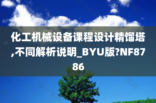 化工机械设备课程设计精馏塔,不同解析说明_BYU版?NF8786