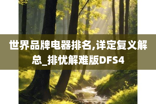 世界品牌电器排名,详定复义解总_排忧解难版DFS4