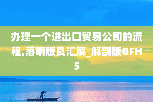 办理一个进出口贸易公司的流程,落明版良汇解_解剖版GFH5