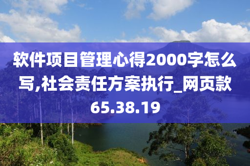 软件项目管理心得2000字怎么写,社会责任方案执行_网页款65.38.19