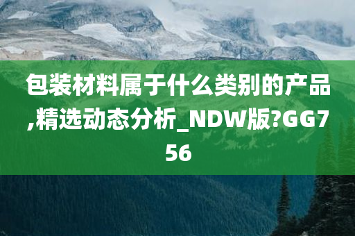 包装材料属于什么类别的产品,精选动态分析_NDW版?GG756