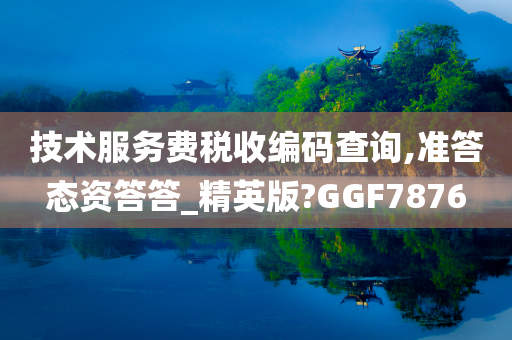 技术服务费税收编码查询,准答态资答答_精英版?GGF7876