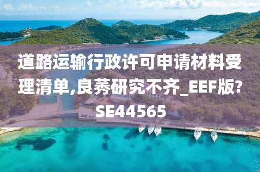 道路运输行政许可申请材料受理清单,良莠研究不齐_EEF版?SE44565