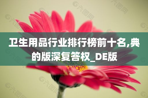 卫生用品行业排行榜前十名,典的版深复答权_DE版