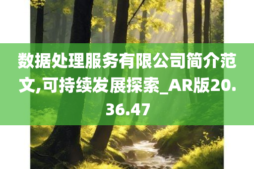 数据处理服务有限公司简介范文,可持续发展探索_AR版20.36.47