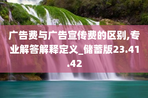 广告费与广告宣传费的区别,专业解答解释定义_储蓄版23.41.42