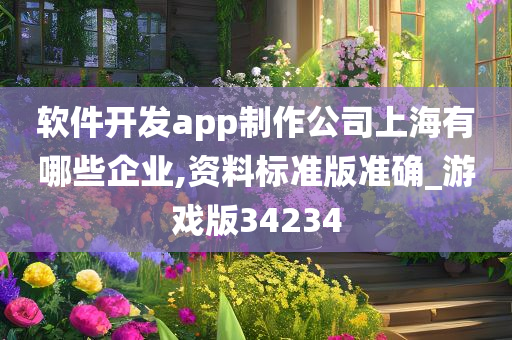 软件开发app制作公司上海有哪些企业,资料标准版准确_游戏版34234